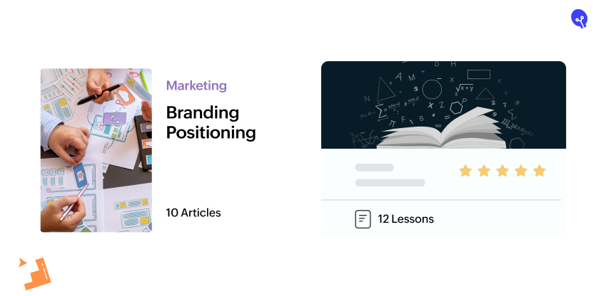 Learning management system for employees - marketing - branding positioning 10 articles - online courses - 12 lessons - 5 stars