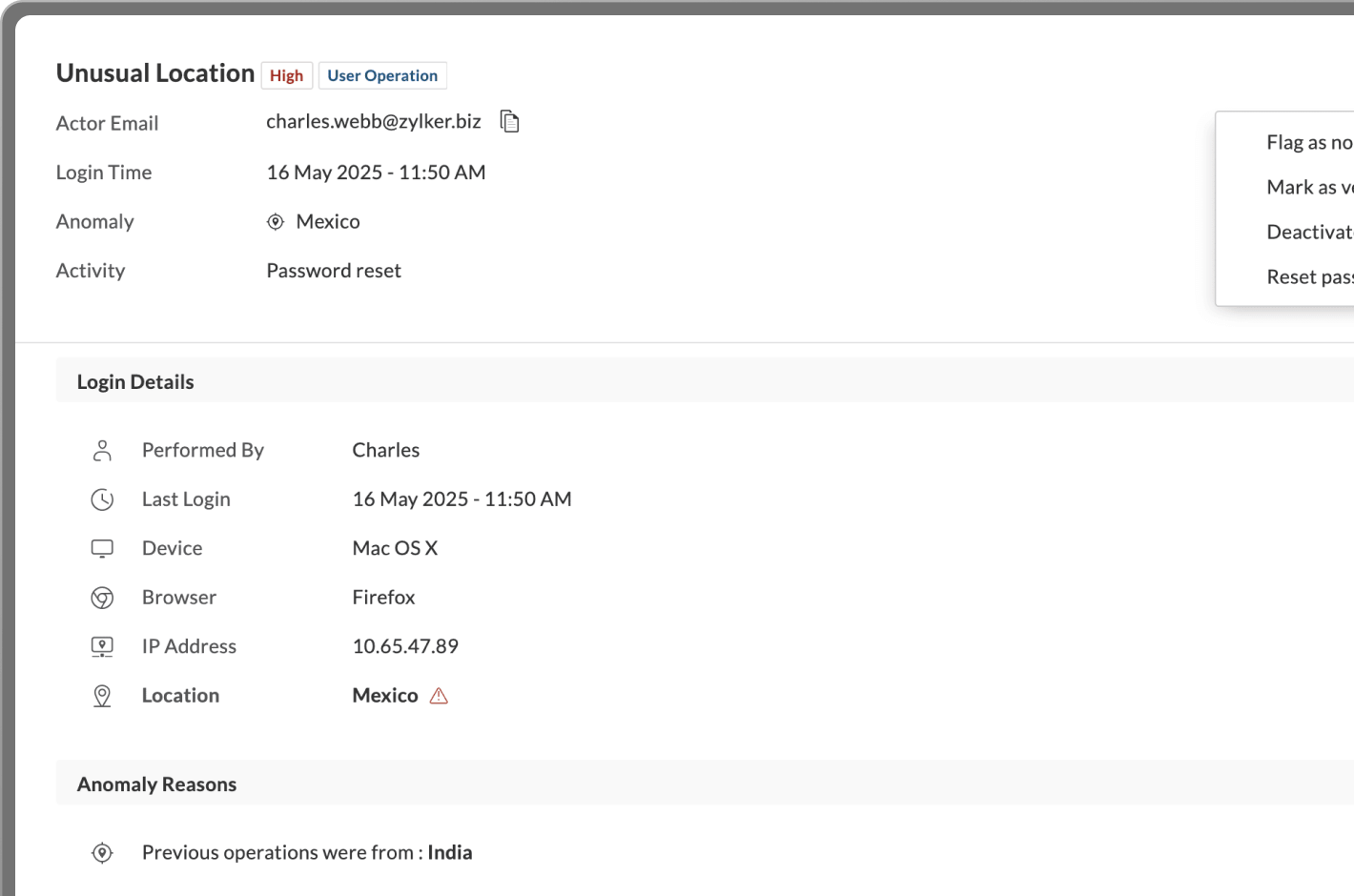 Security posture interface