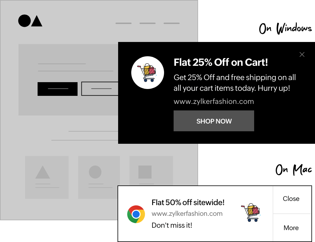 Customize notifications to grab a visitor’s attention