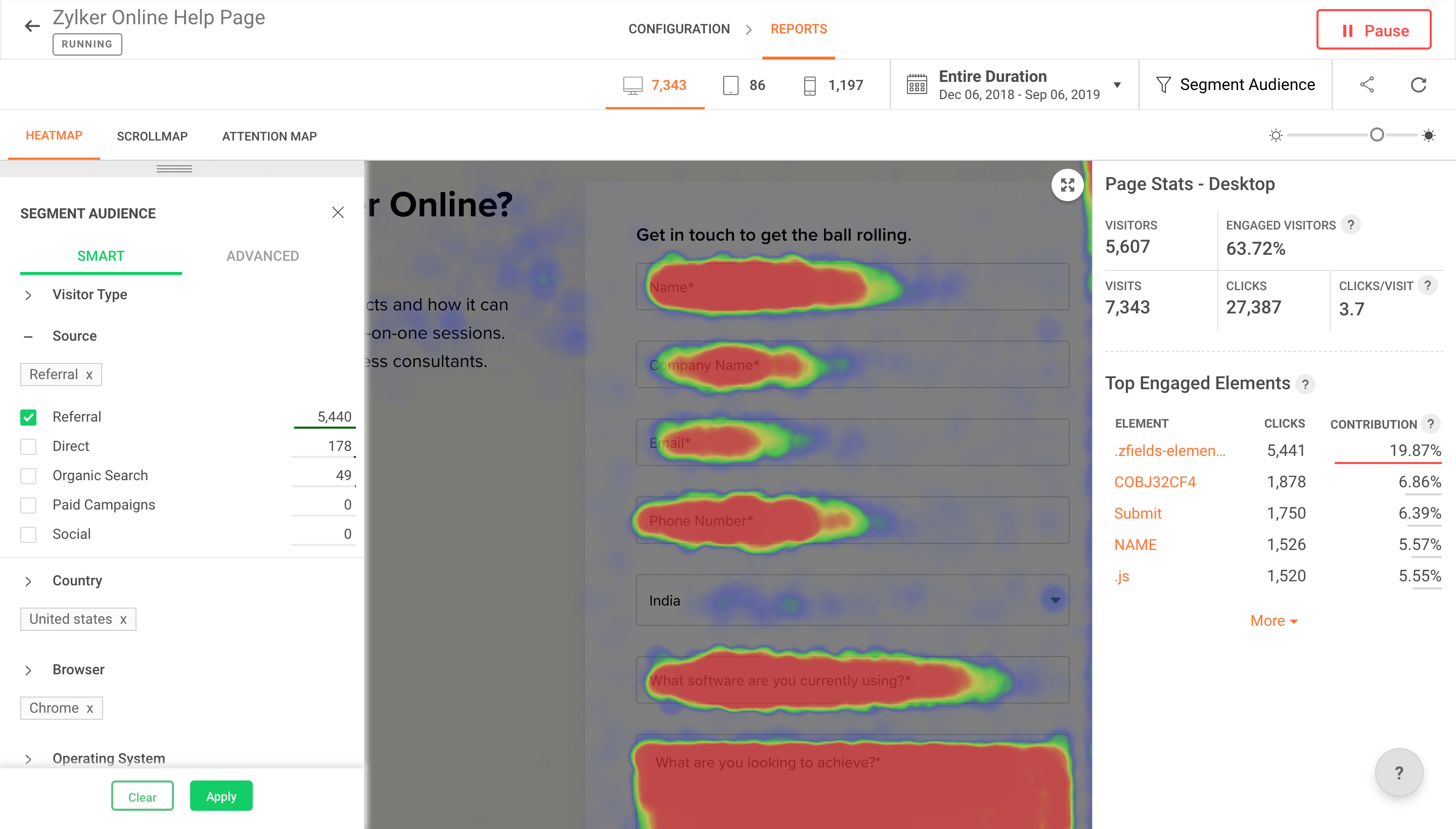 Flexible report segmentation