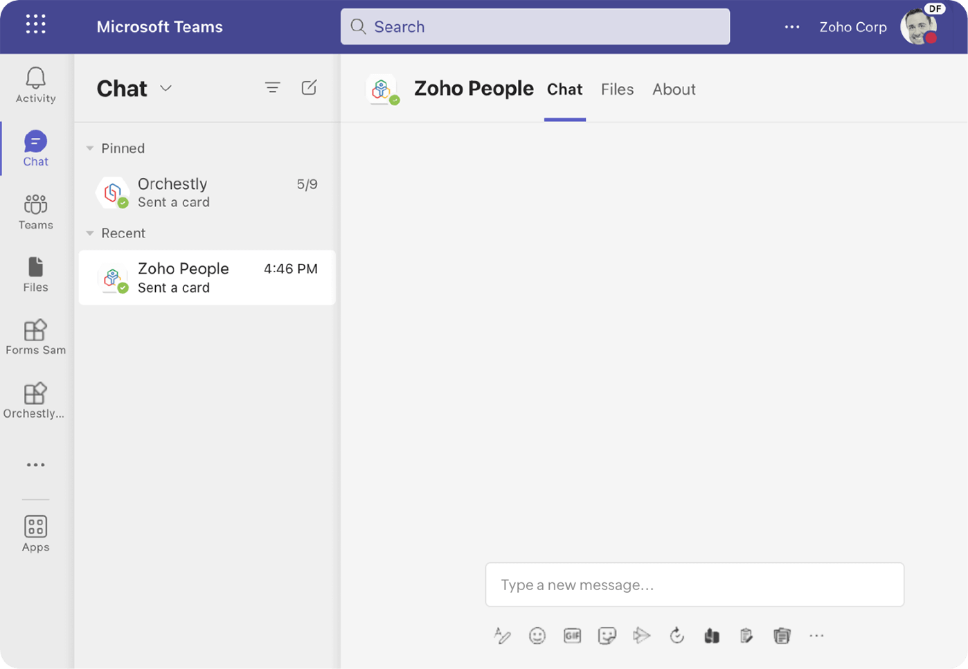 Zoho People Microsoft Teams