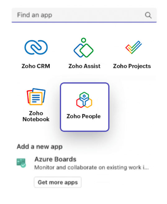 Zoho People Microsoft Teams