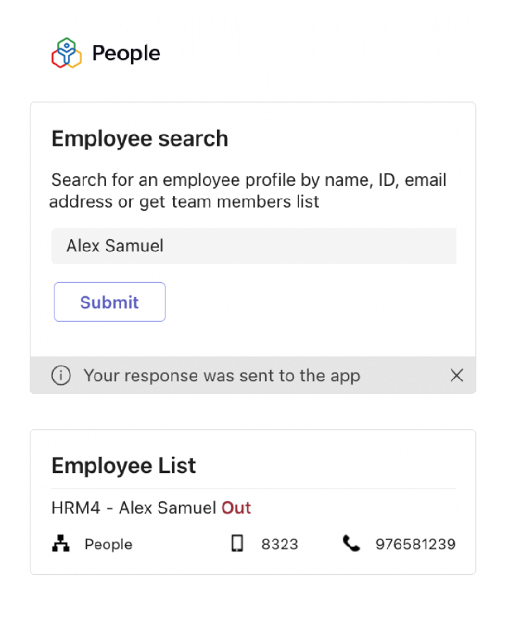 Zoho People Microsoft Teams