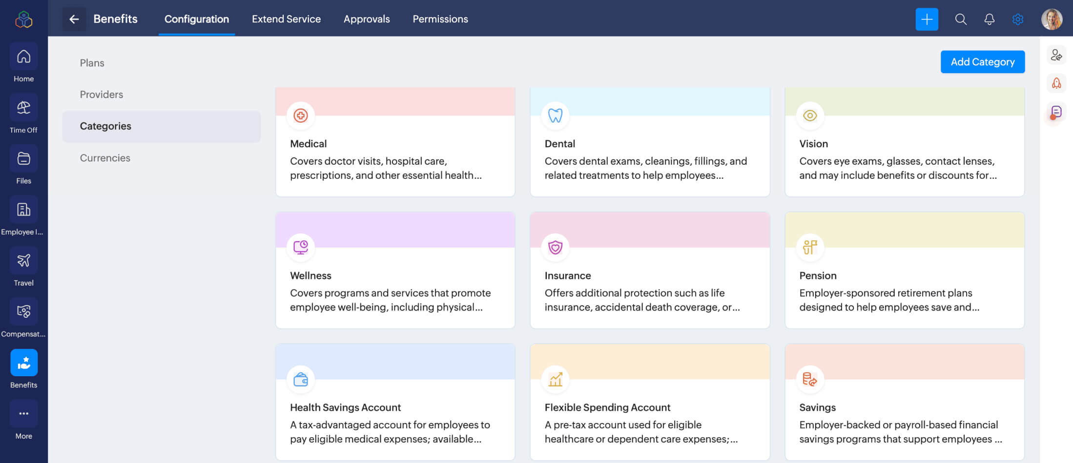 Benefits management software in Zoho People