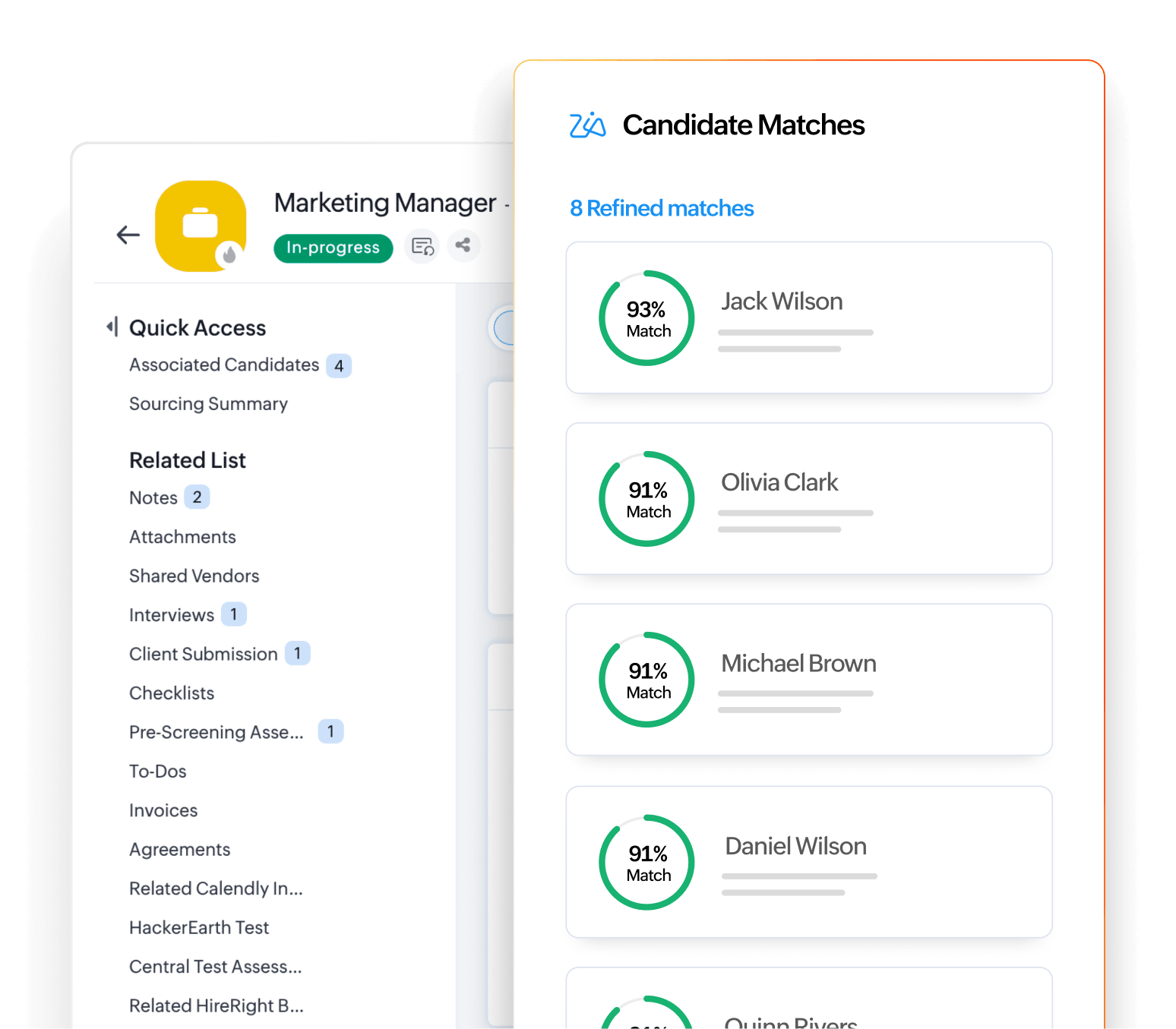 AI candidate matching in Zoho People Plus