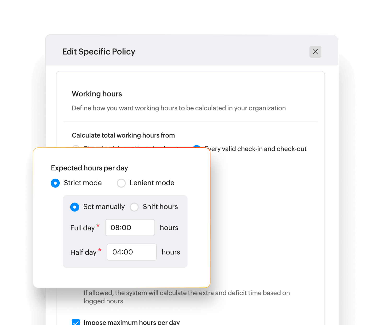 Attendance policies feature