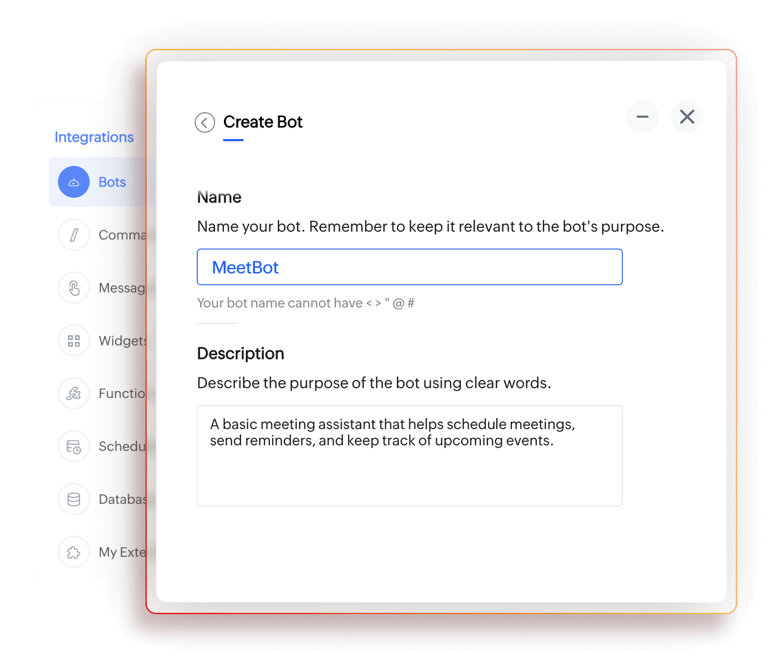 Create chatbots in Zoho People Plus