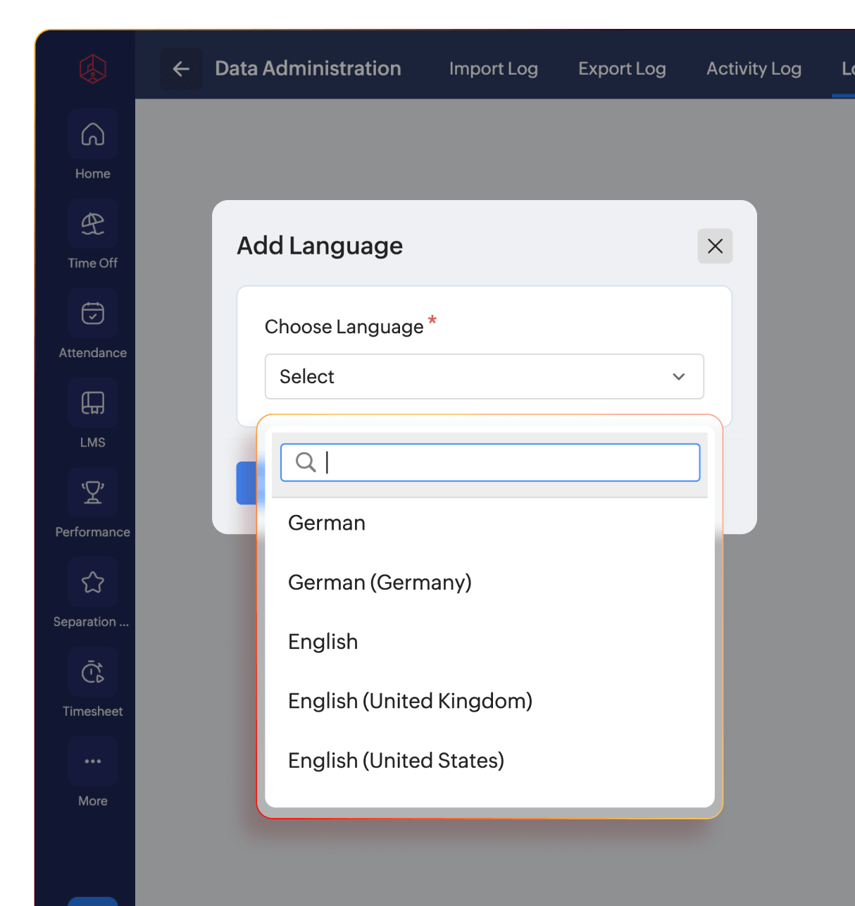 Multi-language support in Zoho People Plus