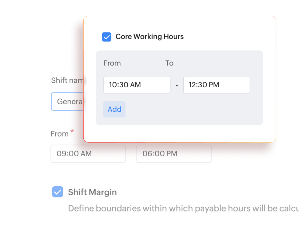 Shift management configuration dashboard