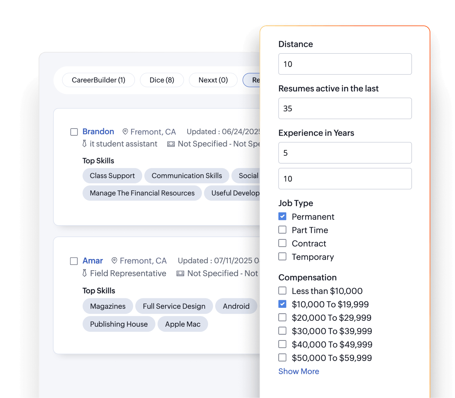 Source boosters in Zoho People Plus