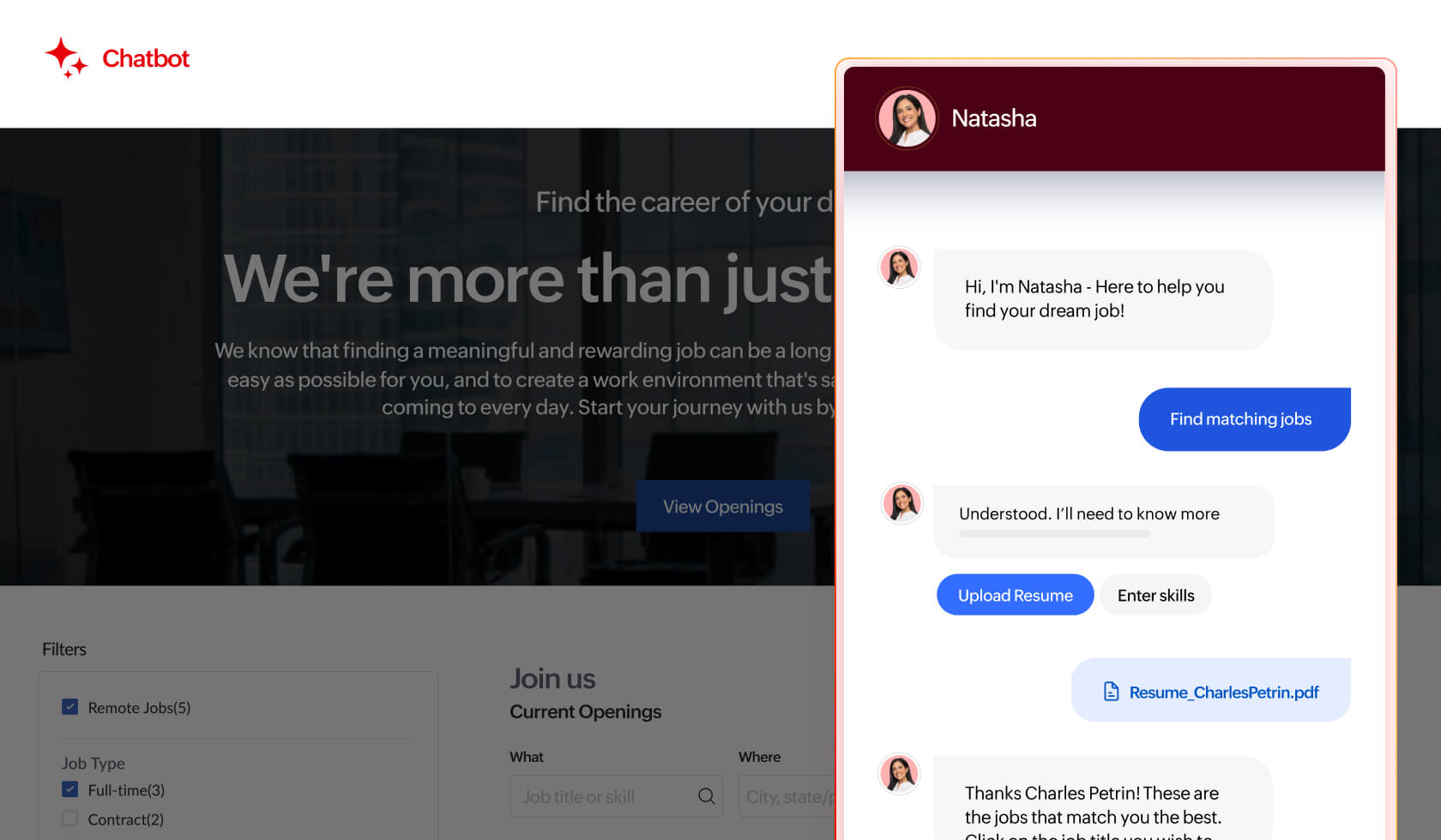 AI chatbot in Zoho People Plus