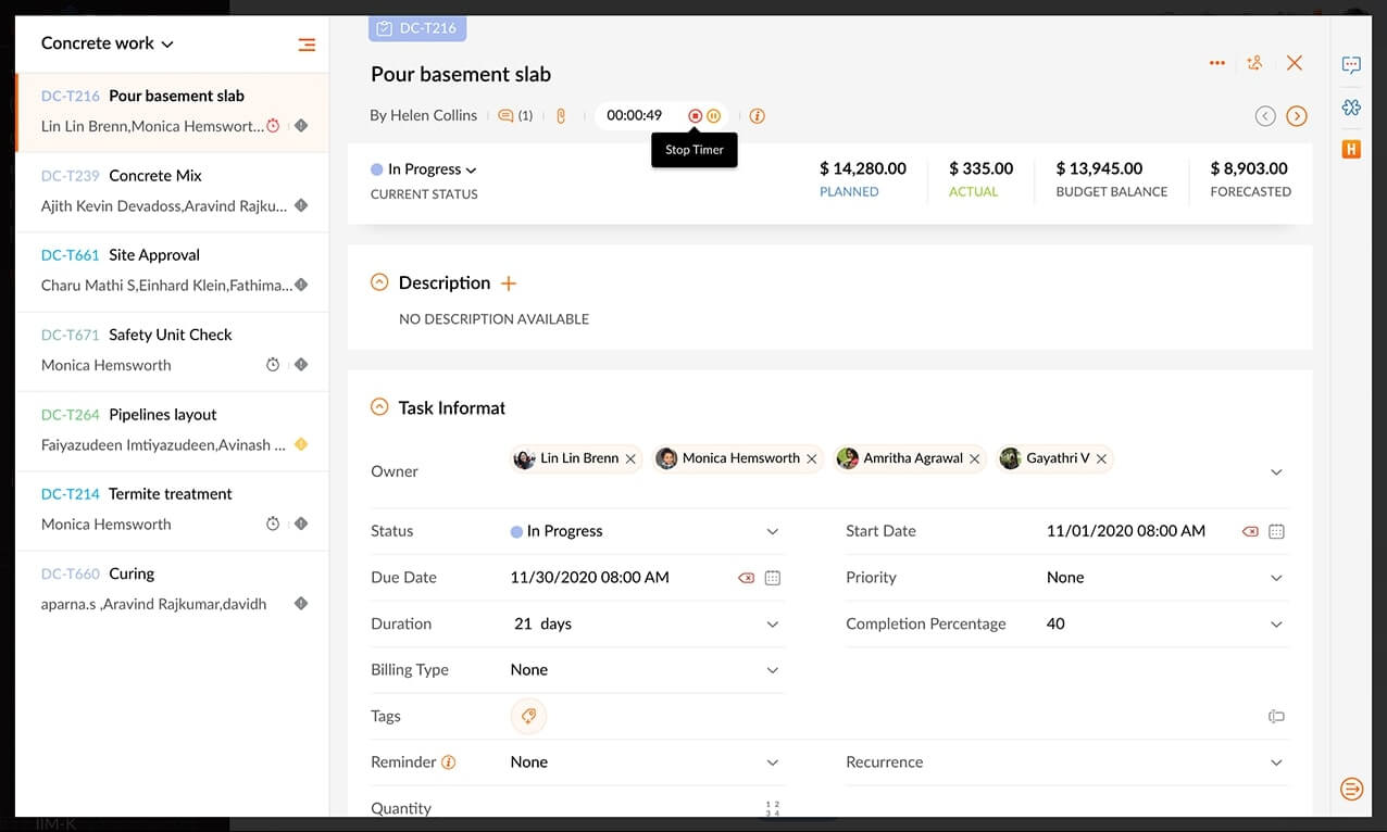 Use our task tracking software to track time effectively