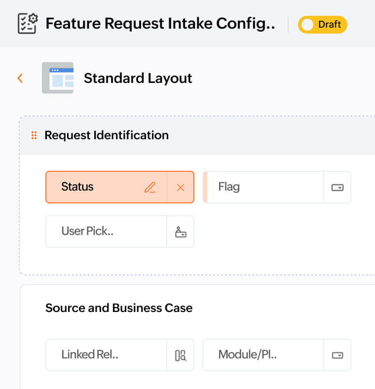 Feature request intake module