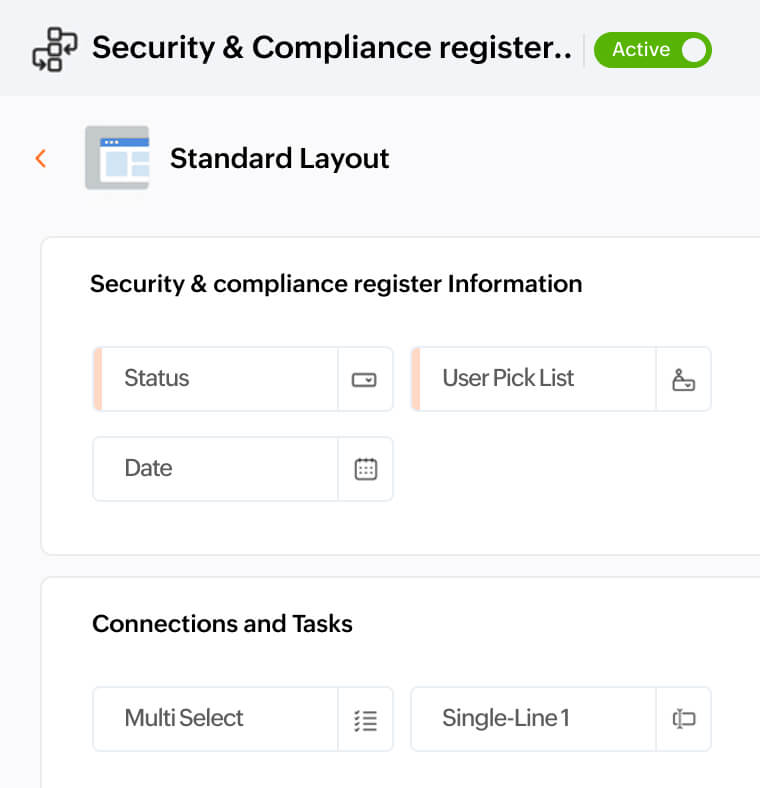 Security & compliance register module