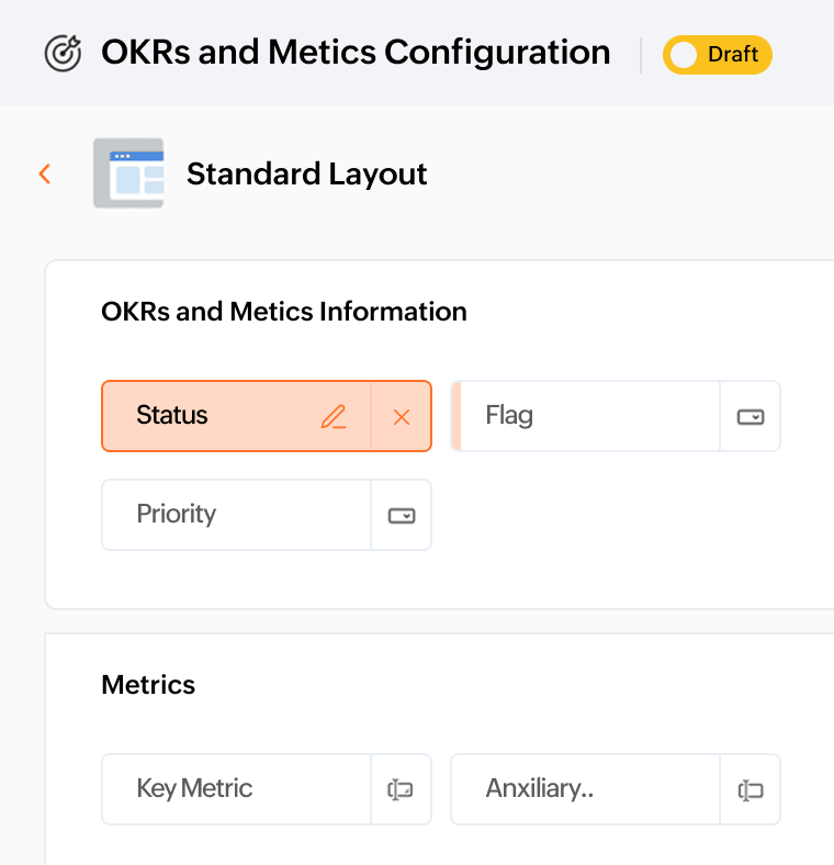 OKRs & metrics module