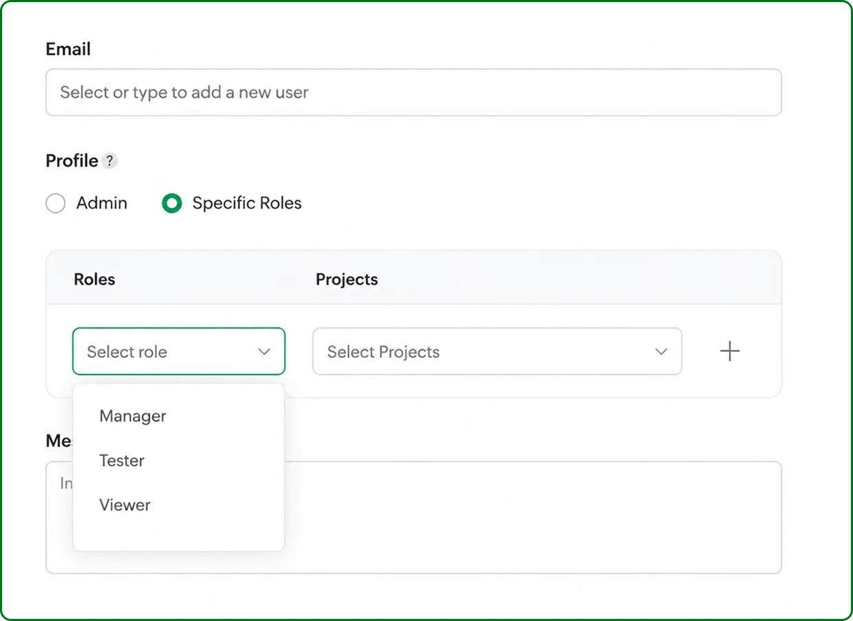 Role-based collaboration and approval workflows for QA teams
