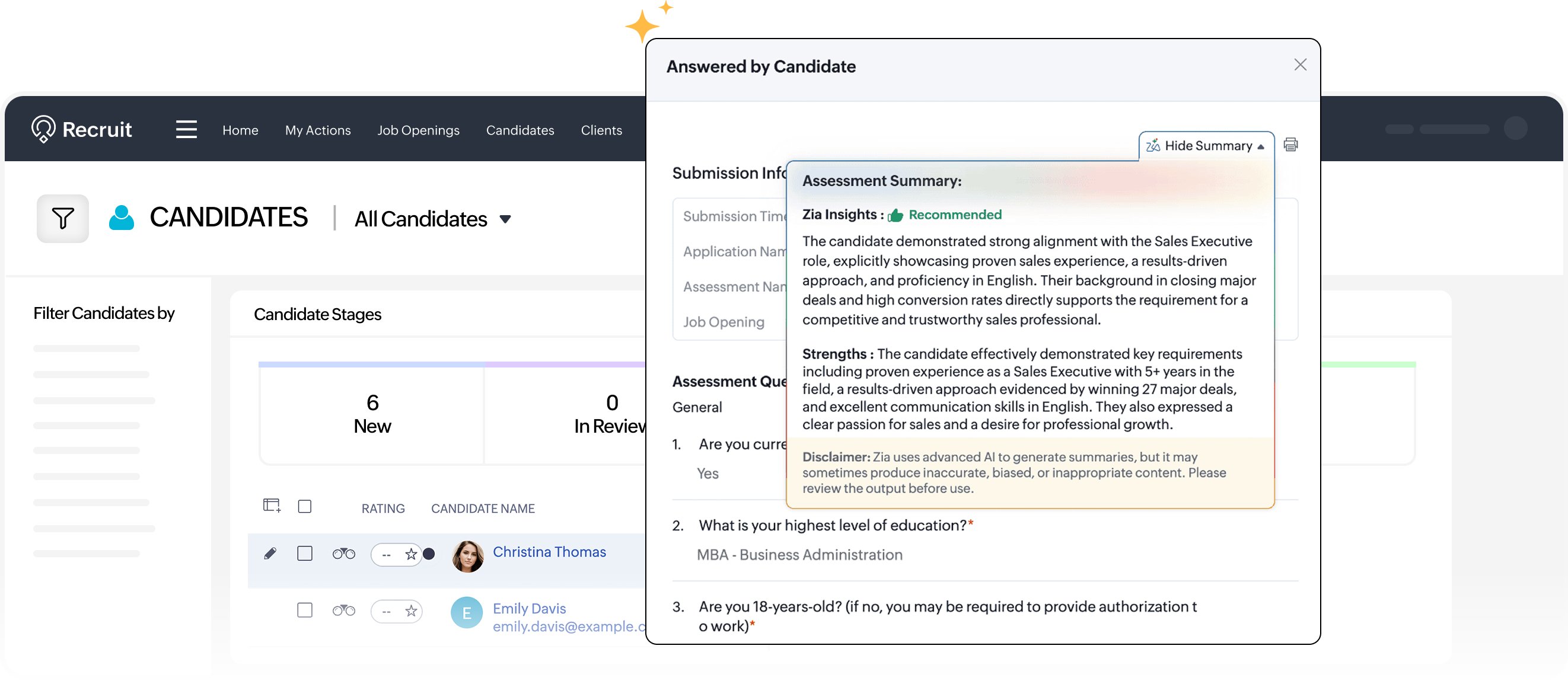 AI profile summary in English