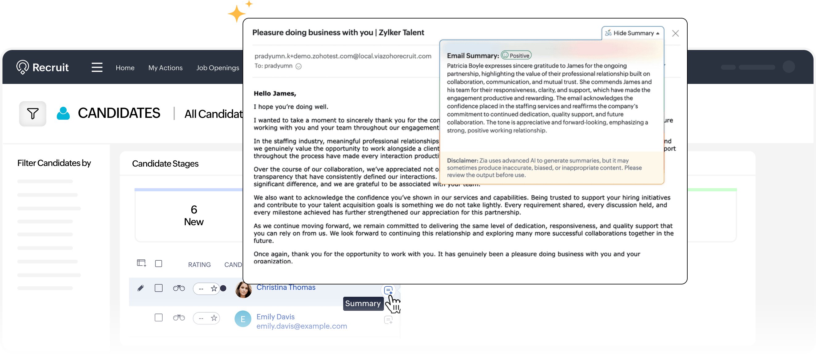 AI profile summary in English