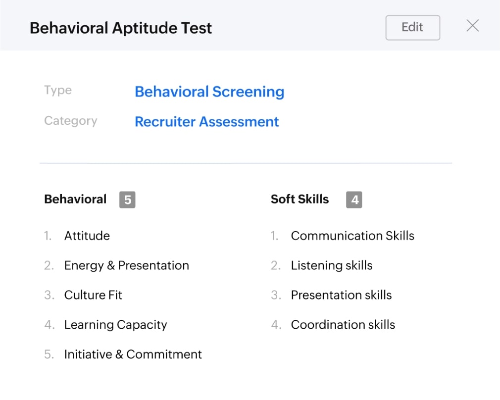 Behavioural screening