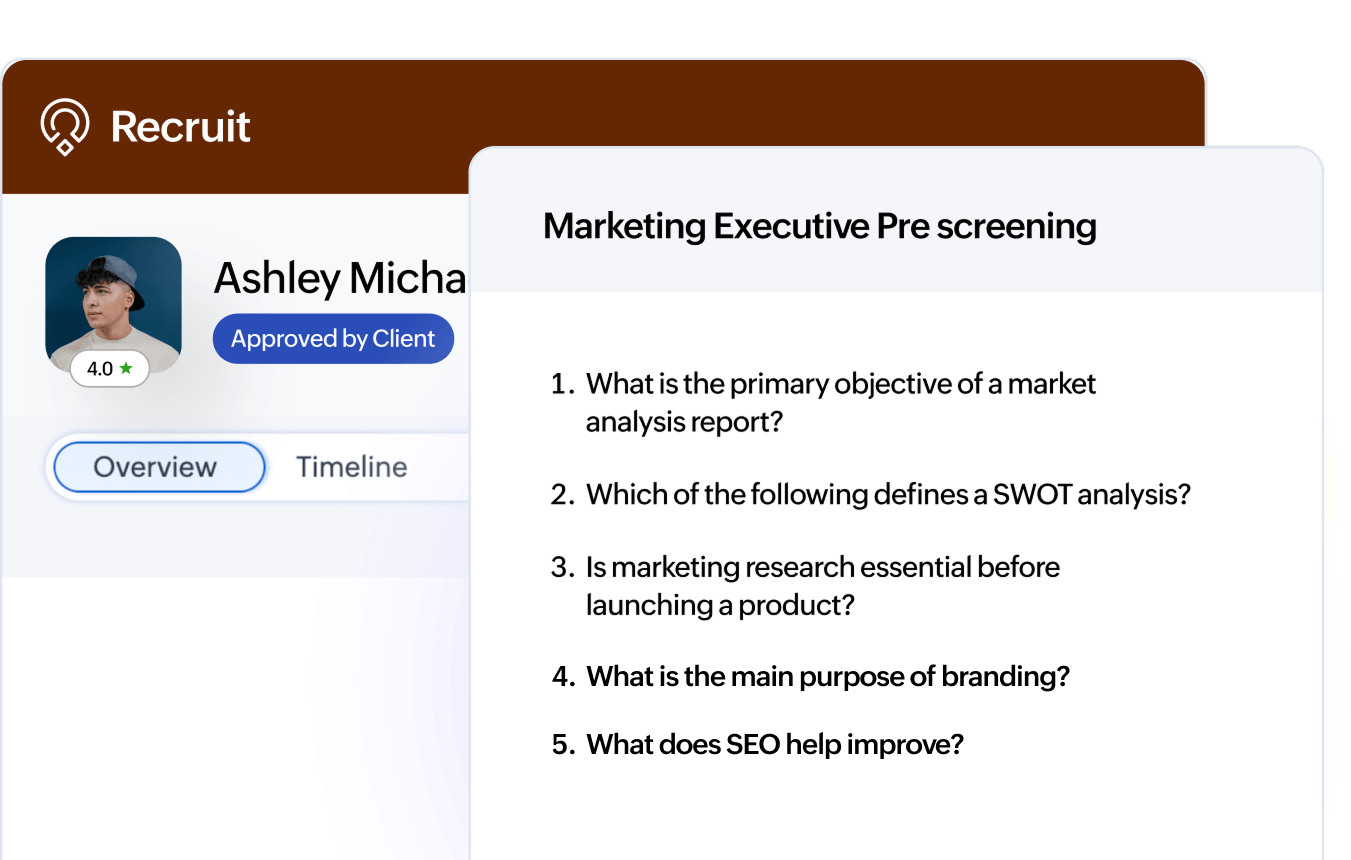 Generate assessments with AI and evaluate candidates fairly using Zoho Recruit