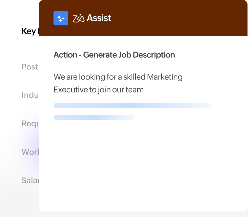 Job openings generate job descriptions zoho recruit