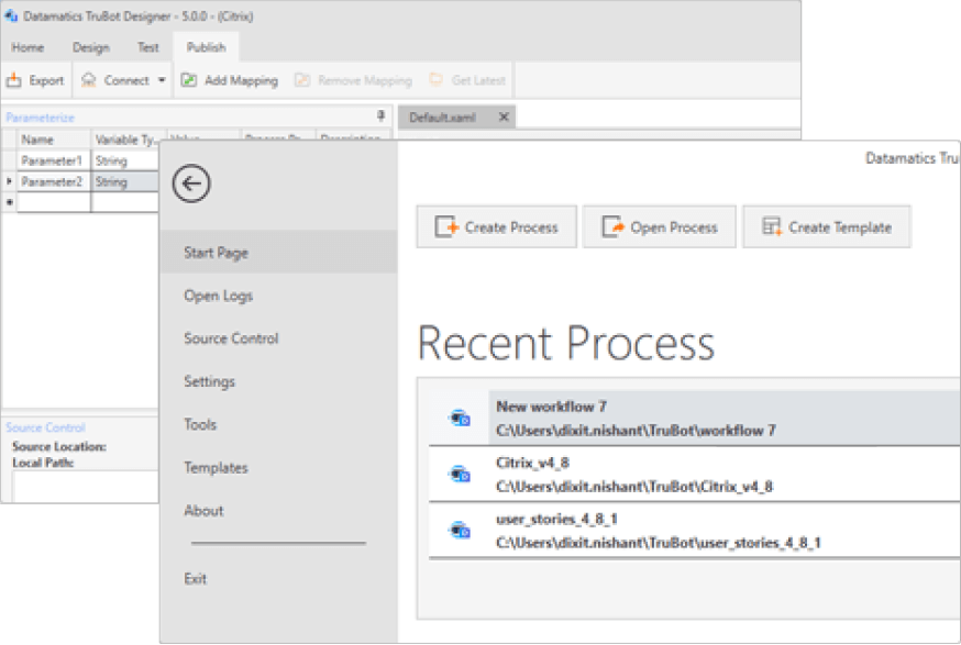 TruBot by Datamatics Interface