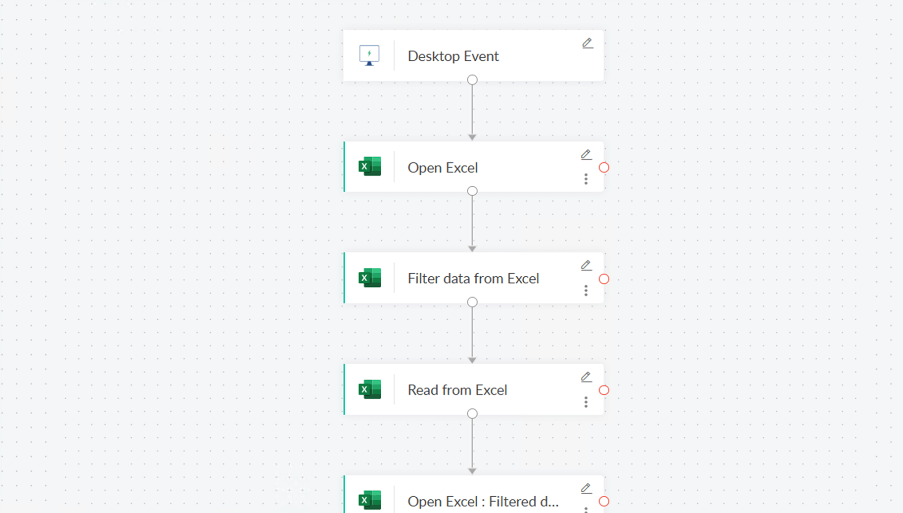 RPA Excel automation window