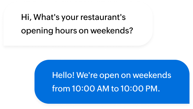 Instant support in live chat for restaurants