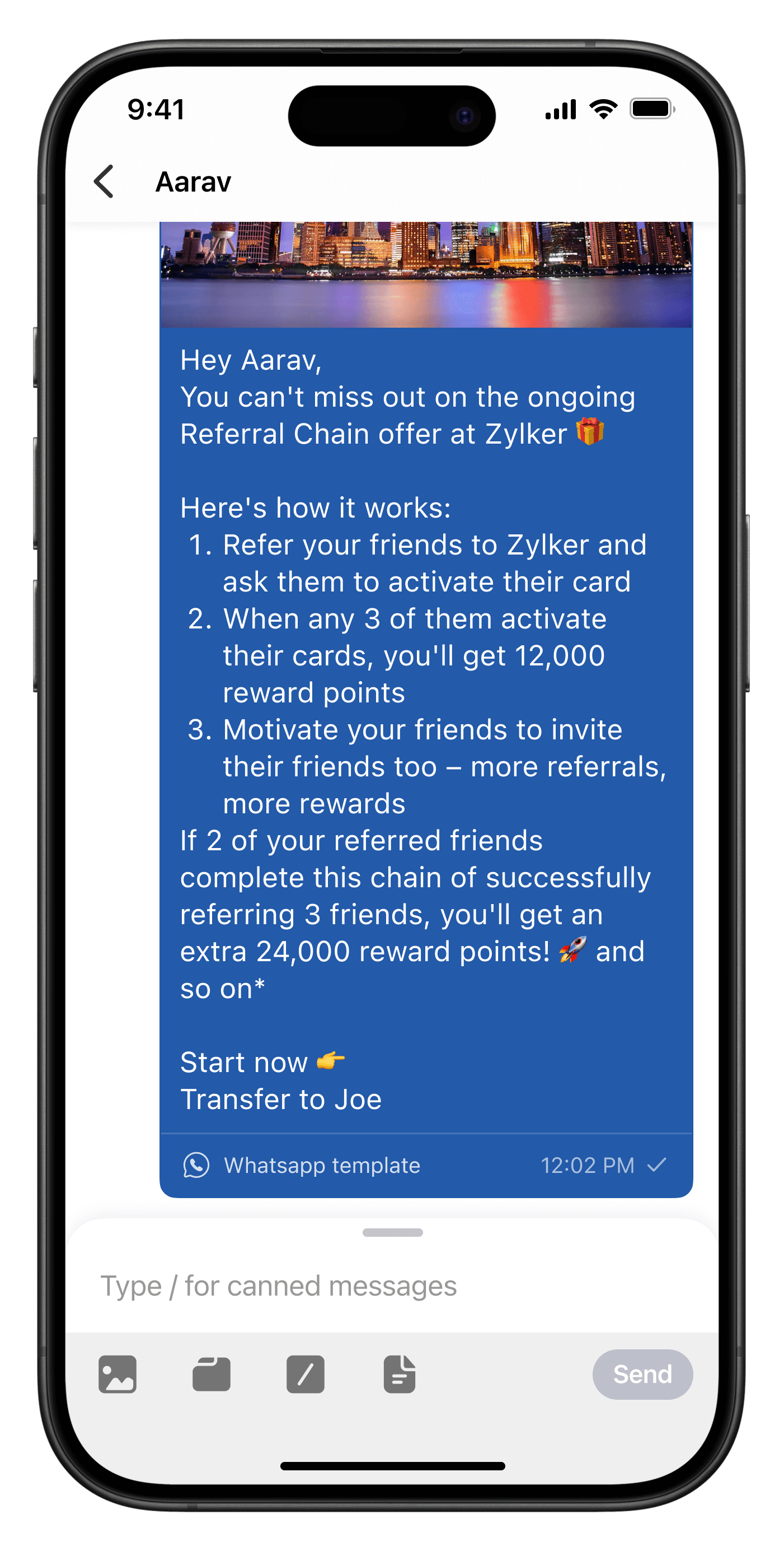 Re-engage WhatsApp visitors instantly by updating and sharing templates on the go
