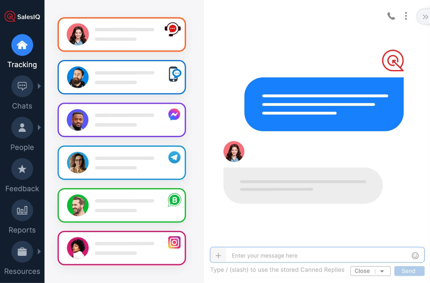 Manage conversations from multiple channels with ease