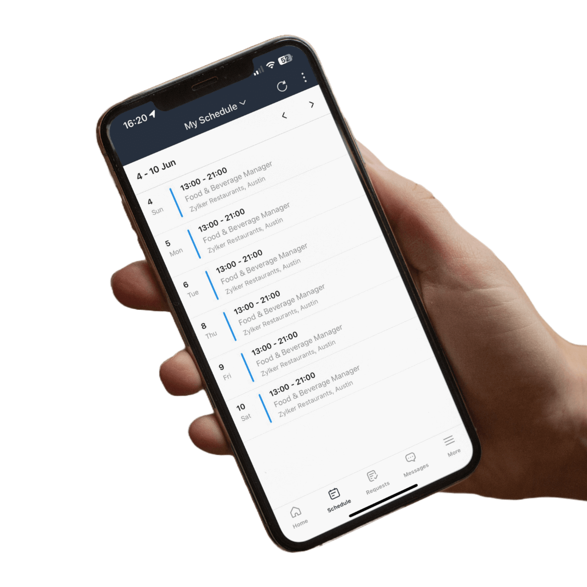 View work schedules on the go