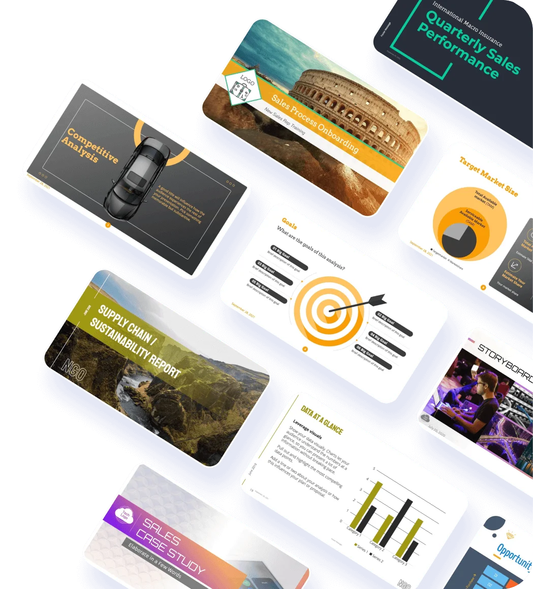 Overview of sales presentation templates available in Zoho Show