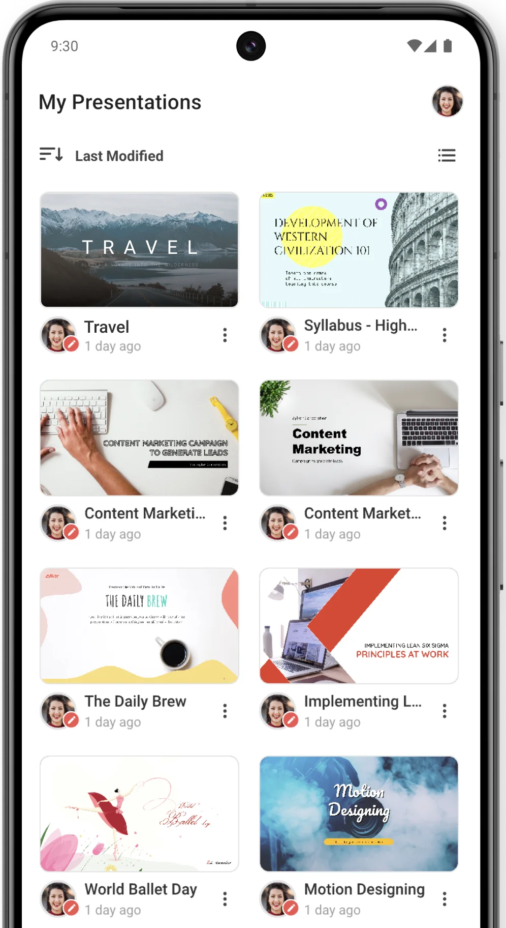 aplicación para android zoho show