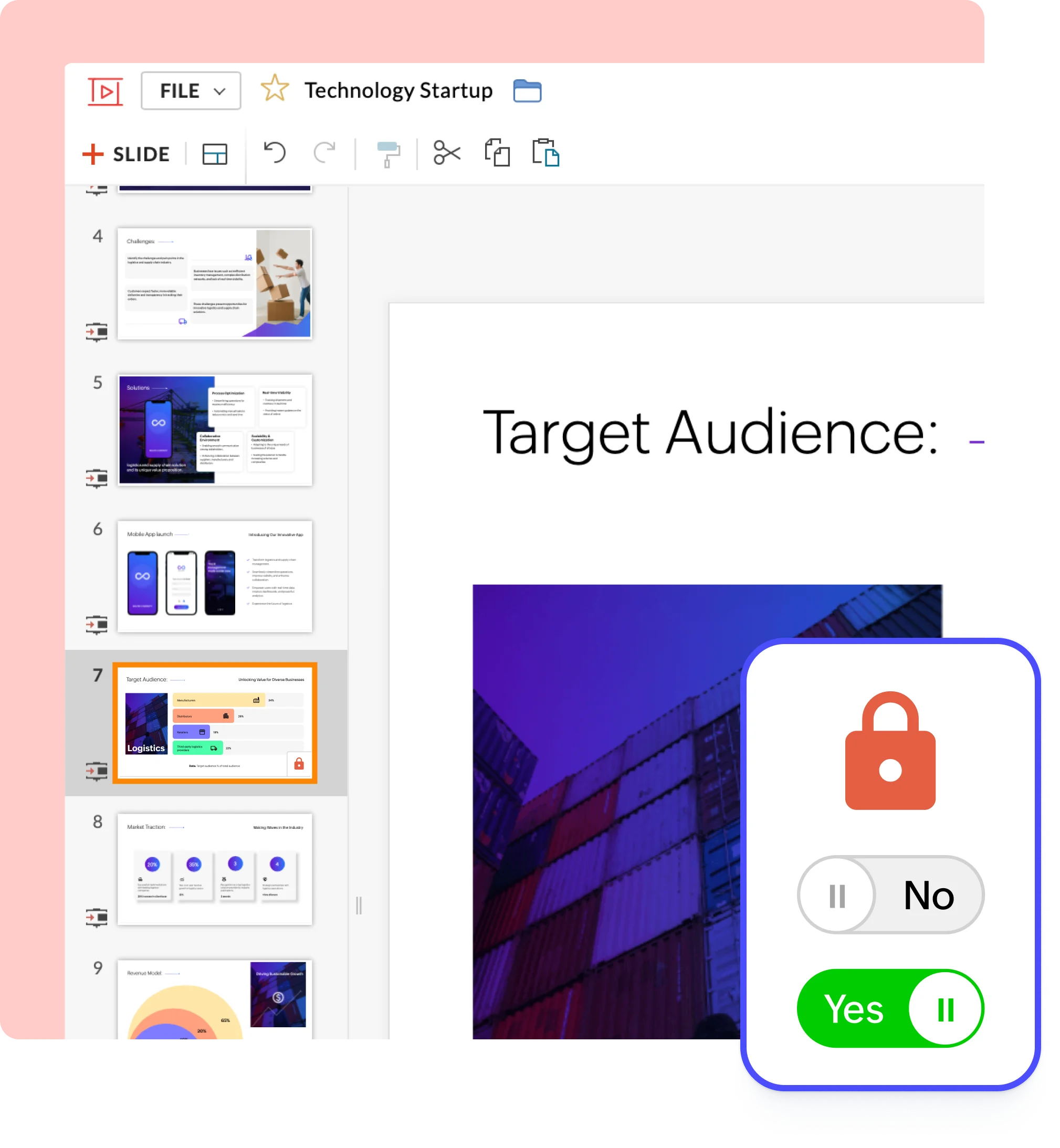zoho show lock slides