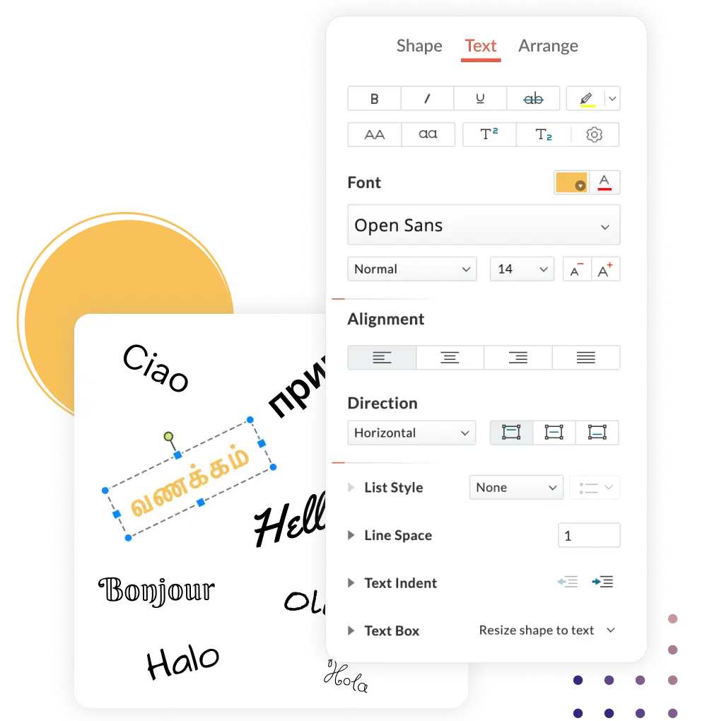 Opsi pemformatan untuk mengedit teks