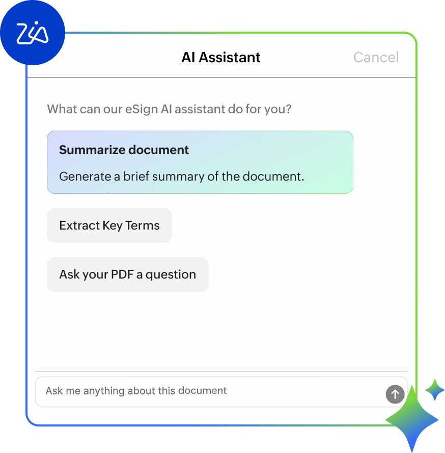Zoho Sign - eSign Assistant