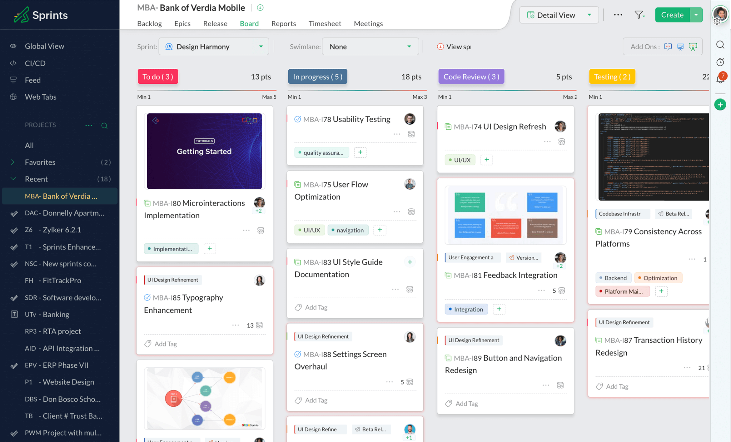 Scrum software - Zoho Sprints