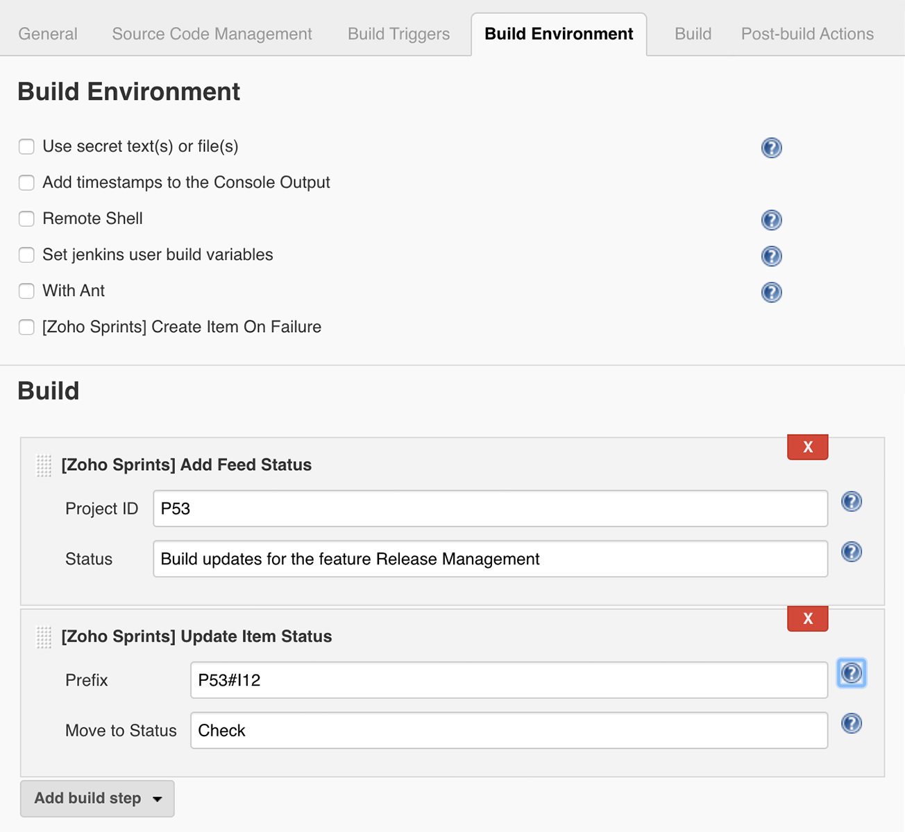 Pre and post-build actions