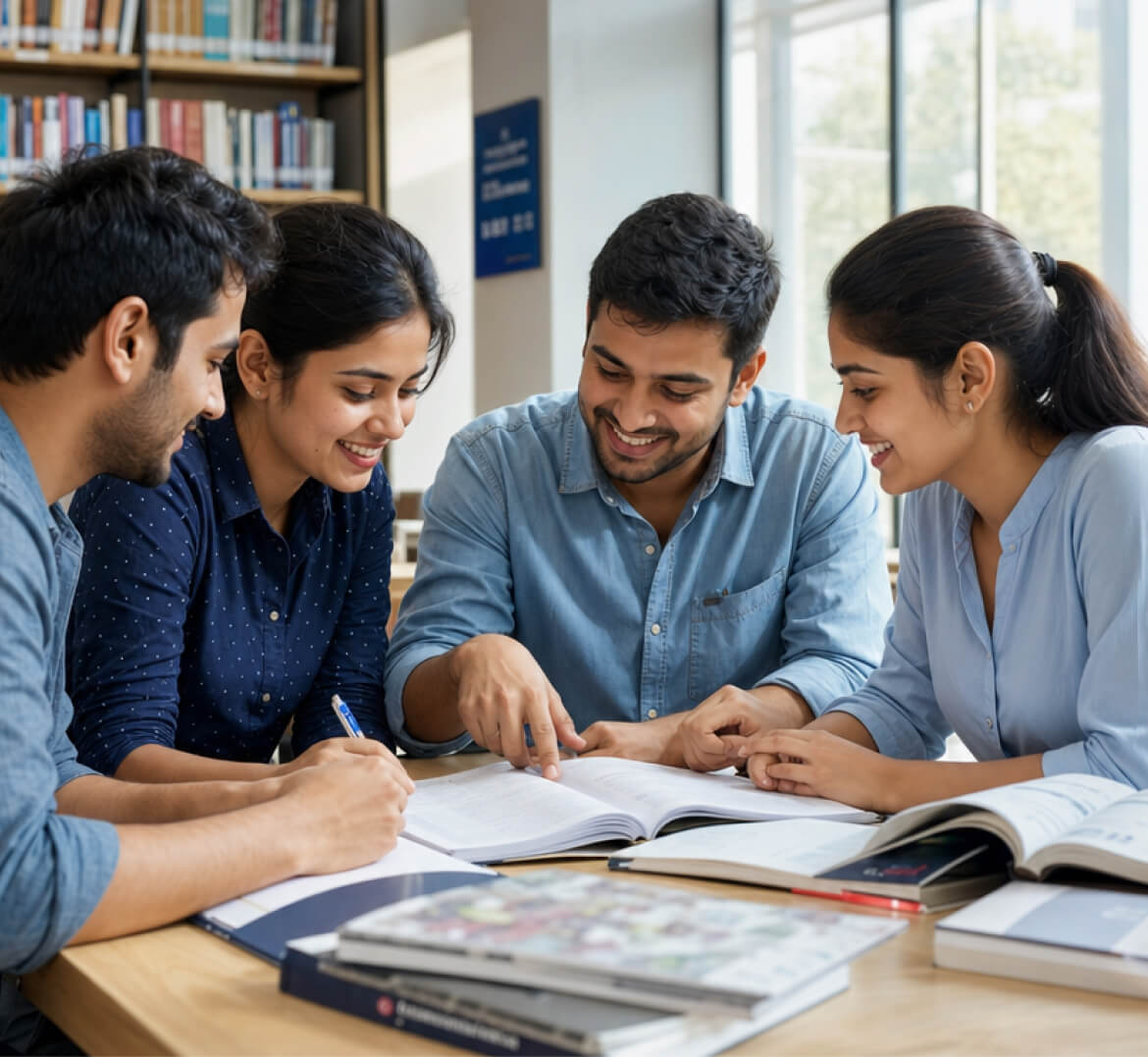 Students preparing for competitive exams with Kanthy Einstute