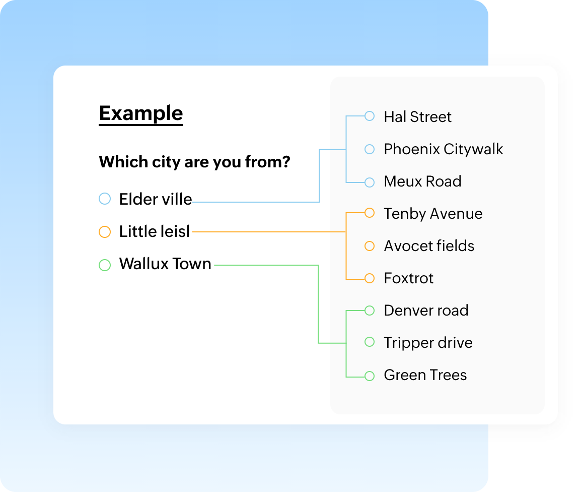 Display relevant options - survey