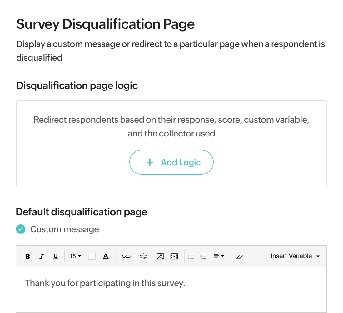 Disqualification page
