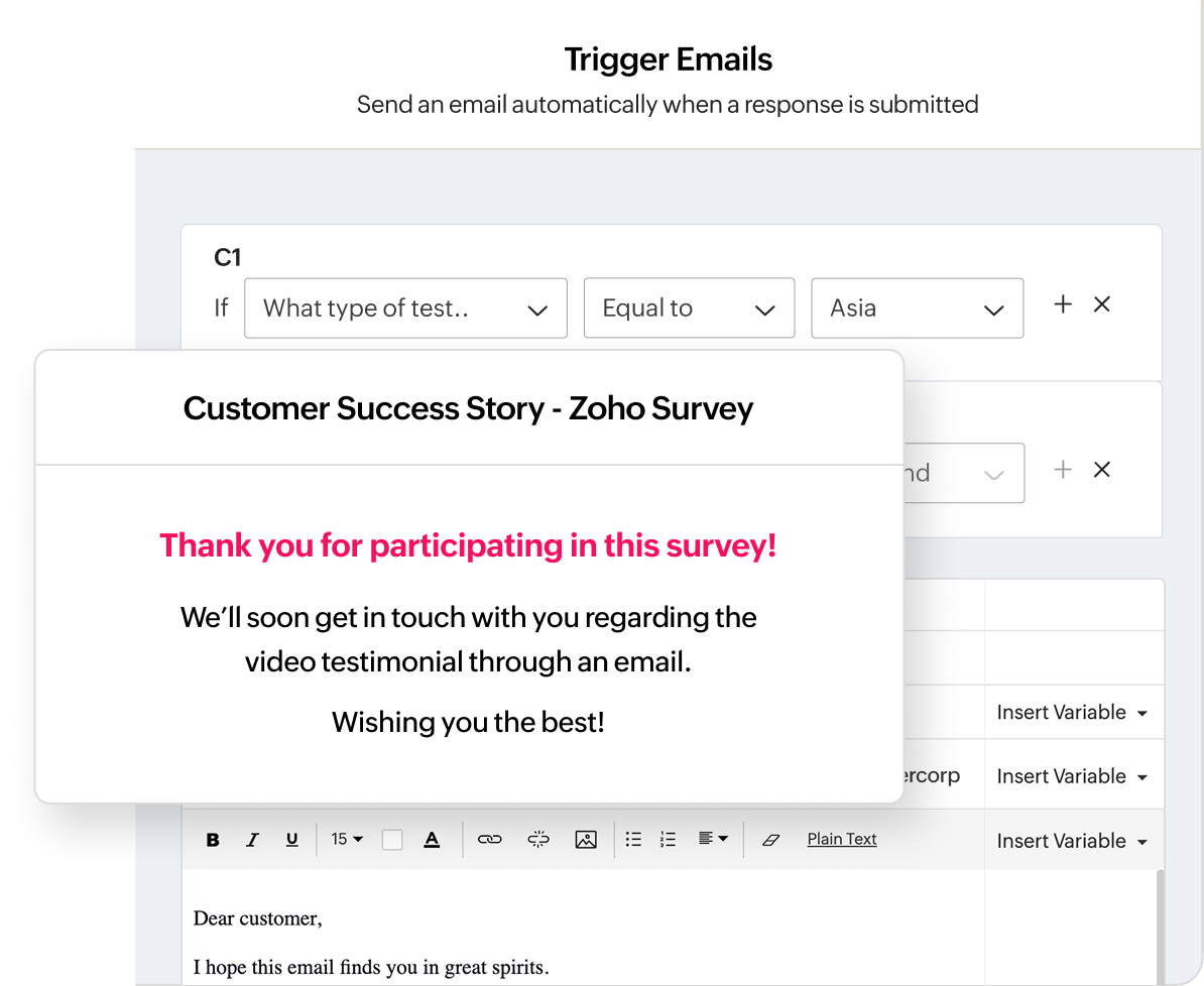 Define what happens after the quiz