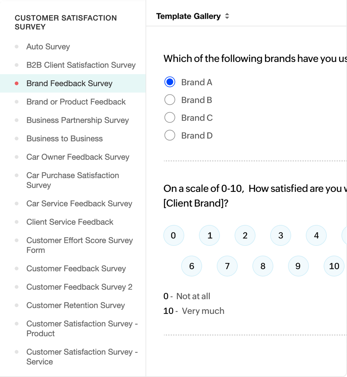 Get a head start with a repository of survey templates
