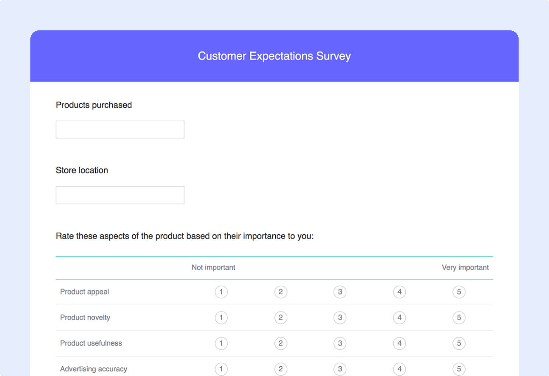 marketing survey questions