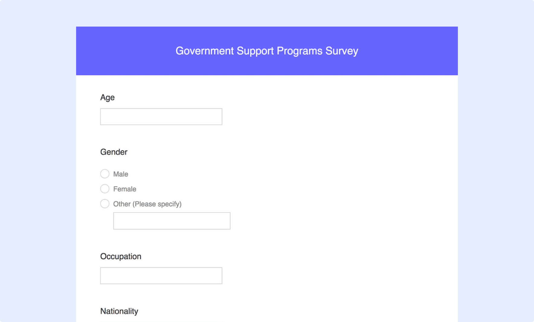 food insecurity survey questions