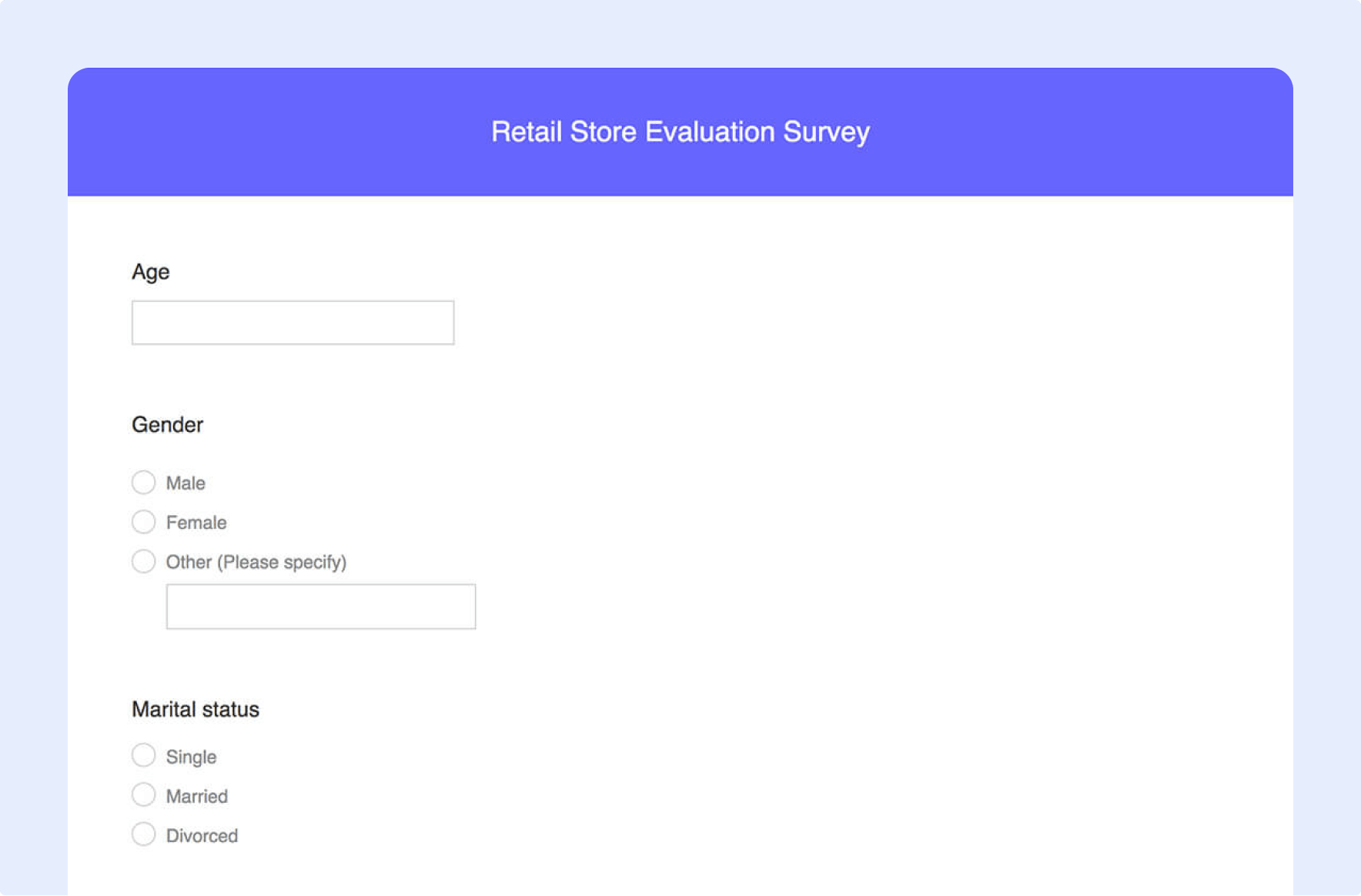 retail customer survey questions