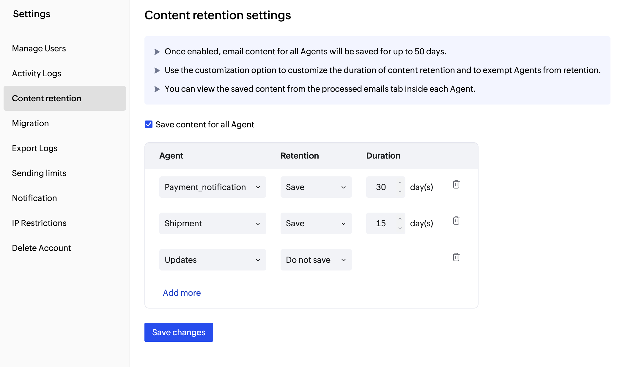 email retention