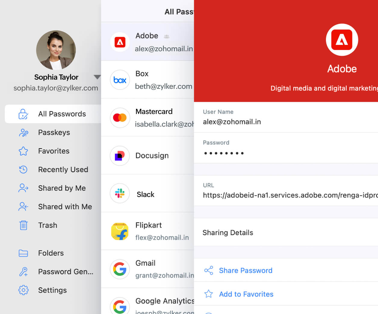 Illustration of a user unlocking a password manager with fingerprint authentication on a laptop.