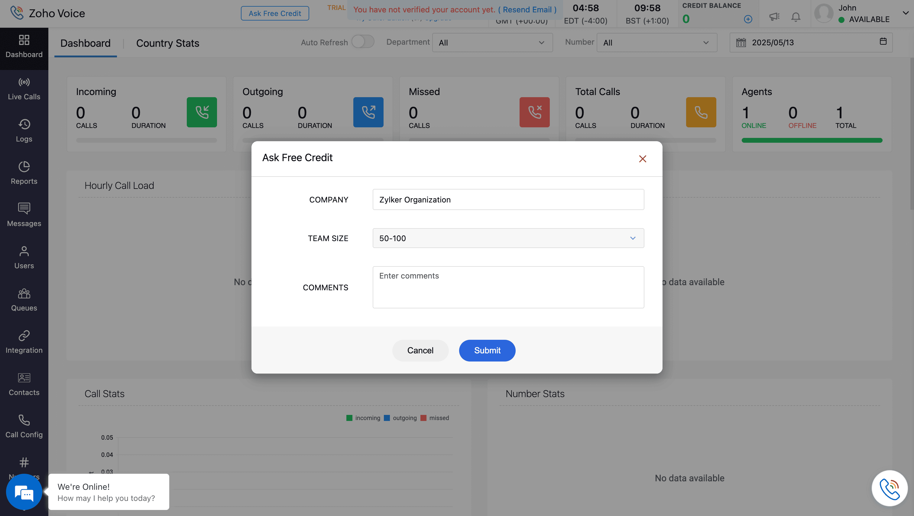 ask free credit pop-up