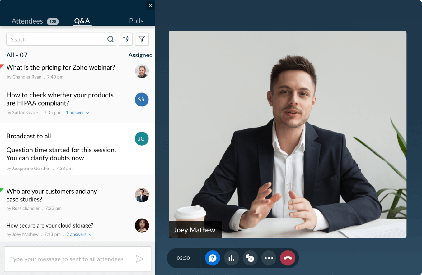Q&A Session - Zoho Webinar